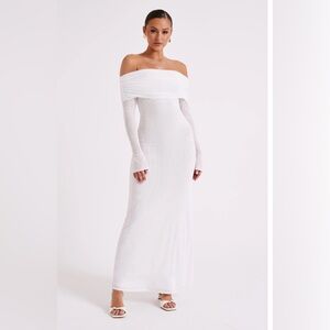 White mesh maxi dress from meshki